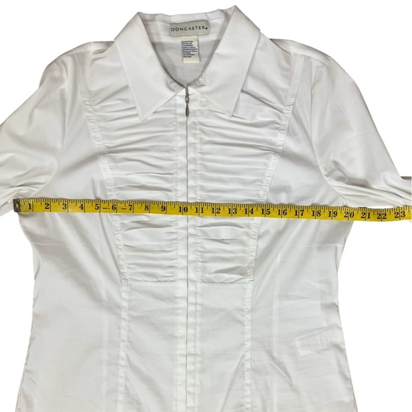 Doncaster White Ruched Long Sleeve Blouse (TSE) - Picture 6 of 10